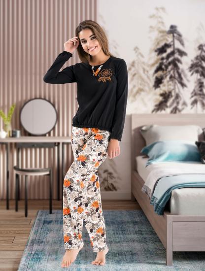 Derya Kurşun Uzun Kol Kadın Pijama Takım 1114